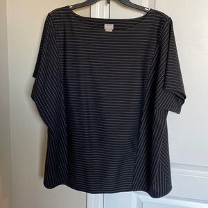 Chico’s blouse size 3 XL black and white thin stripes